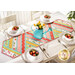 The Strawberry Honey Greased Lightning Table Runner on a set dining table