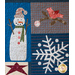 Block details featuring a snowman, bird, star, and snowflake | Shabby Fabrics