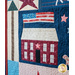 Quilt block with a house and American flag | Shabby Fabrics