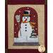 Block 1 of the Winter Wonderland Laser Cut quilt featuring an adorable snowman and broom