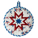 Patriotic hot pad made with America the Beautiful fabrics on a white background