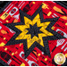 The center star design of the Peace, Love & BBQ Folded Star Squared Hot Pad