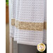 Tan accent stripe against white waffle weave toweling