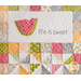 Quilt block with a laser cut watermelon and embroidered words 