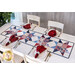 A beautifully set dining table with the Zig Zag Stars Table Runner made with Liberty Lane fabrics