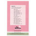 Back of April Typography Cross Stitch Pattern by Pine Mountain Designs showing the supply list.