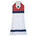 The red patriotic Land of Liberty hanging towel on a white background