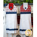 The coordinating white and red version of the Land of Liberty Hanging Towels
