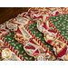 A close up of the Postcard Holiday fabrics used in the Postcard Holiday Scalloped Placemats