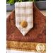 A close up of the fabric covered button on the Blessings of Home Hanging Towel 