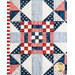 Red white and blue checkered fabric pattern.