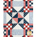 Red white and blue checkered fabric pattern.