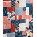 Close up of quilt blocks featuring patriotic stars, stripes and phrases.