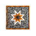 Square hot pad with central folded star featuring grey fabric with black bats.