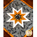 Square hot pad with central folded star featuring grey fabric with black bats.