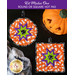 Round and Square hot pads with central folded star design featuring Halloween themed fabrics.