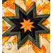 hot pad with leaf pattern and cream background featuring a central folded star design.