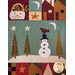 Christmas themed quilt featuring laser cut trees and snowman shapes.