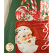Close up photo of the Santa on the Peppermint Candy apron pocket