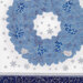 Blue Wreath on white with snowflakes.