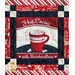 Quilt block featuring a red cocoa mug with the phrase 