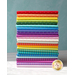 Photograph of the fat quarters included in the set, arranged in rainbow order.