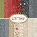 A collage of winter themed fabrics for the Let It Snow FQ Set
