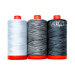 Set of three black and white variegated threads from Aurifil's Spider Lily thread set
