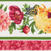 Striped fabric of multiple flowers in various colors and butterflies