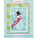 Front of Frosty Pattern booklet depicting finished quilt project featuring a snowman