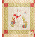 Quilt block featuring a rabbit and 4 decorated eggs and a butterfly.