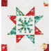Snowflake fabric design surrounded by triangles on white.
