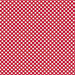 White polka dots all over red background.