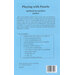 back cover of Playing With Panels pattern featuring project specifications on a blue background