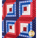 Americana themed quilt blocks with red, white, and blue star-filled fabrics.