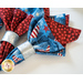 Reversible cloth napkins with blue and United States flags on one side and Red with stars on the other.
