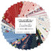 A collage of fabrics from the Isabella Charm Pack Bundle