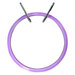 Image of purple plastic spring tension hoop with metal insert on a white background