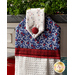 Red, white, and blue hanging towel made of prints featuring branches and stars.