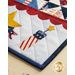 Pint Size Table Runner featuring geometric stars in red, white, and blue, along with star and firework appliqué at each end.