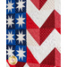 Quilted United States flag with chevron stripes and geometric stars