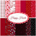 A collage of fabrics from the Happy Hearts collection
