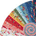 A curved collage of fabrics included in the Forget-Me-Not 2-1/2