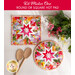 An image of two folded star hot pads, one round and one square, using the Flower Shop fabric collection.