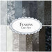 A collage of fabrics included in the Fusions Grey FQ Set