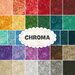 A collage of rainbow fabrics from the Chroma FQ Set