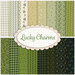 A collage of the fabrics included in the Lucky Charms FQ set.