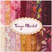 Collage of batik fabrics in the Tonga Merlot fat quarter set