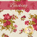 Cream fabric with red florals labeled as backing.