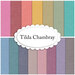 Collection of fabrics from the Tilda Chambray Basics collection.